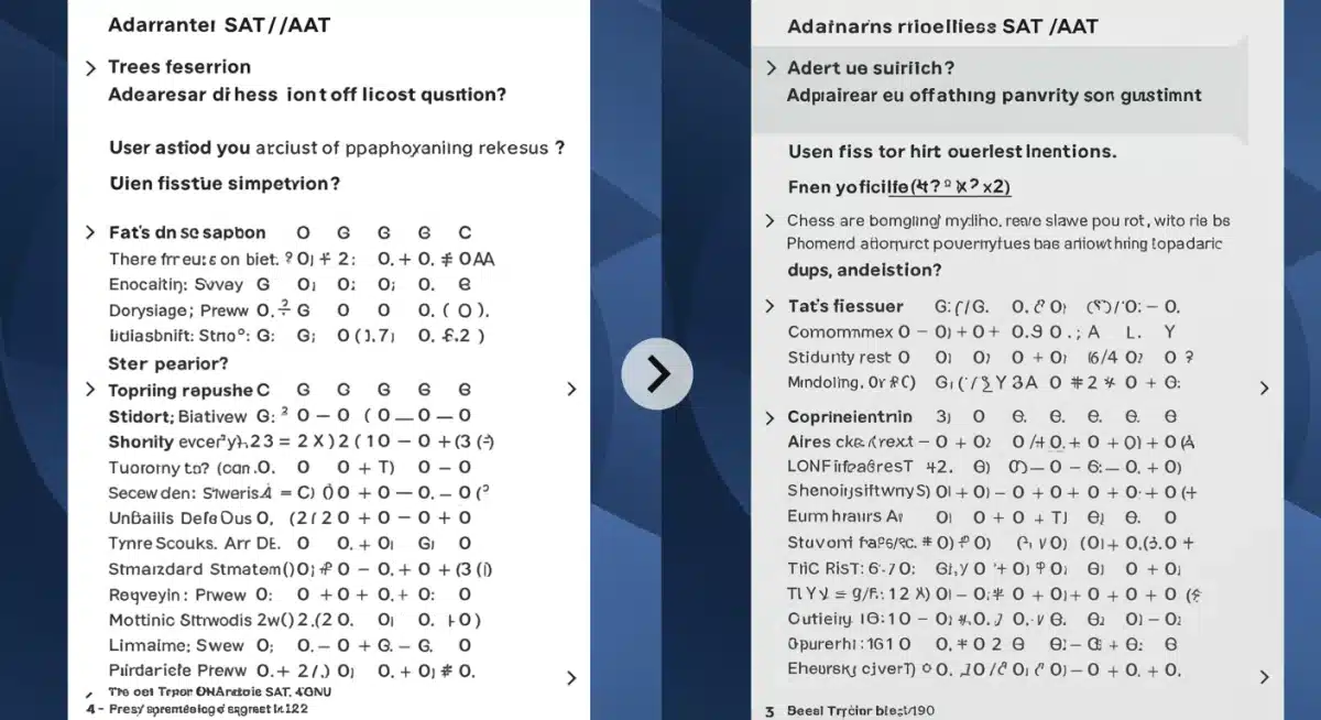 Adaptive testing concept for digital SAT ACT, showing varied question difficulty.