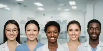 Group of smiling individuals representing optimal vision and dental health benefits.