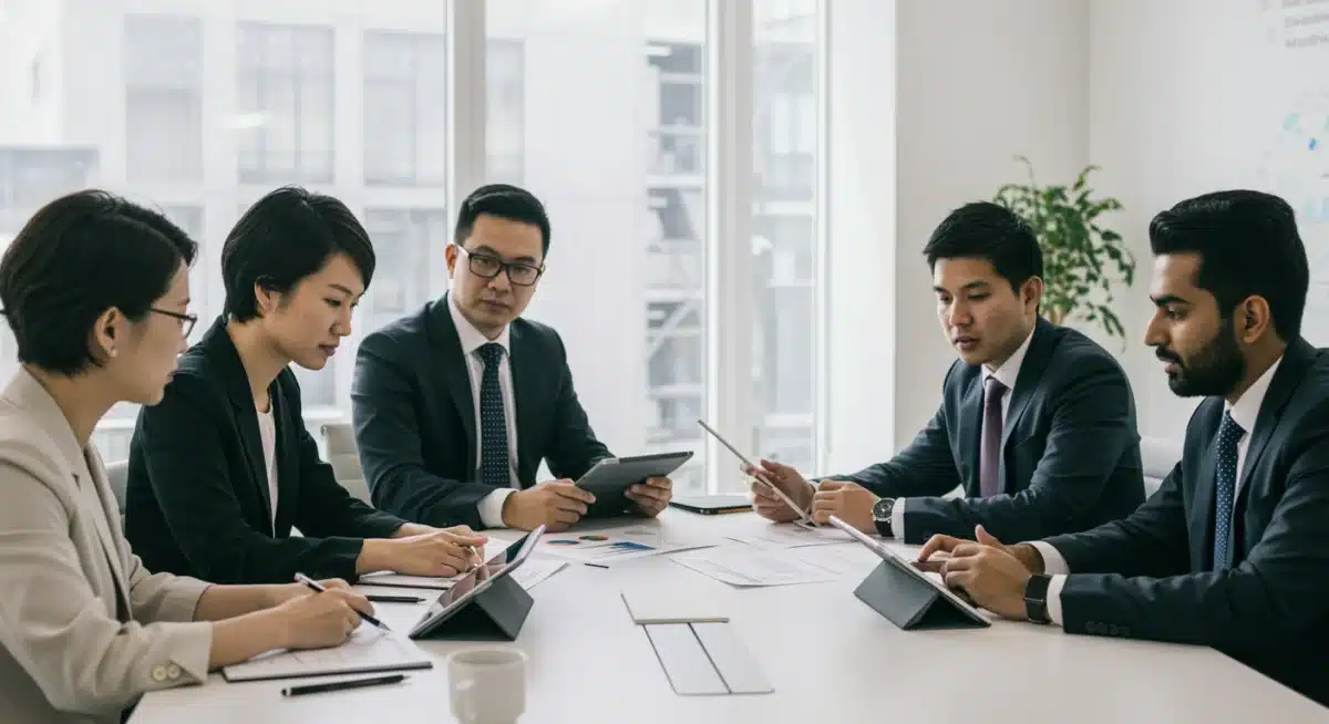 Professionals discussing AI policy and regulatory frameworks.