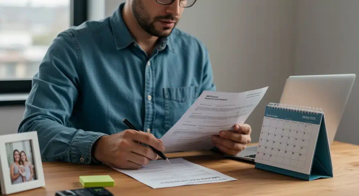 Man researching paternity leave policies for 2025