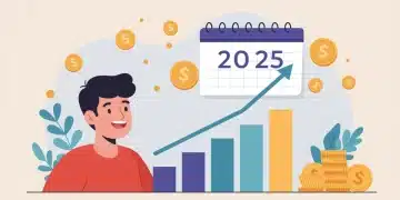 Illustration of growing retirement savings in 2025, showing financial security