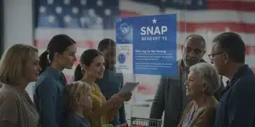 Diverse Americans reviewing 2026 SNAP benefit information on a screen