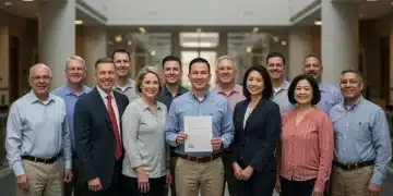 Federal employees smiling, discussing new retirement benefits for 2026