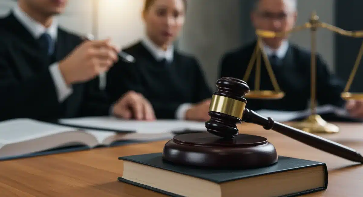 Gavel on law book, representing legal decisions and judicial power