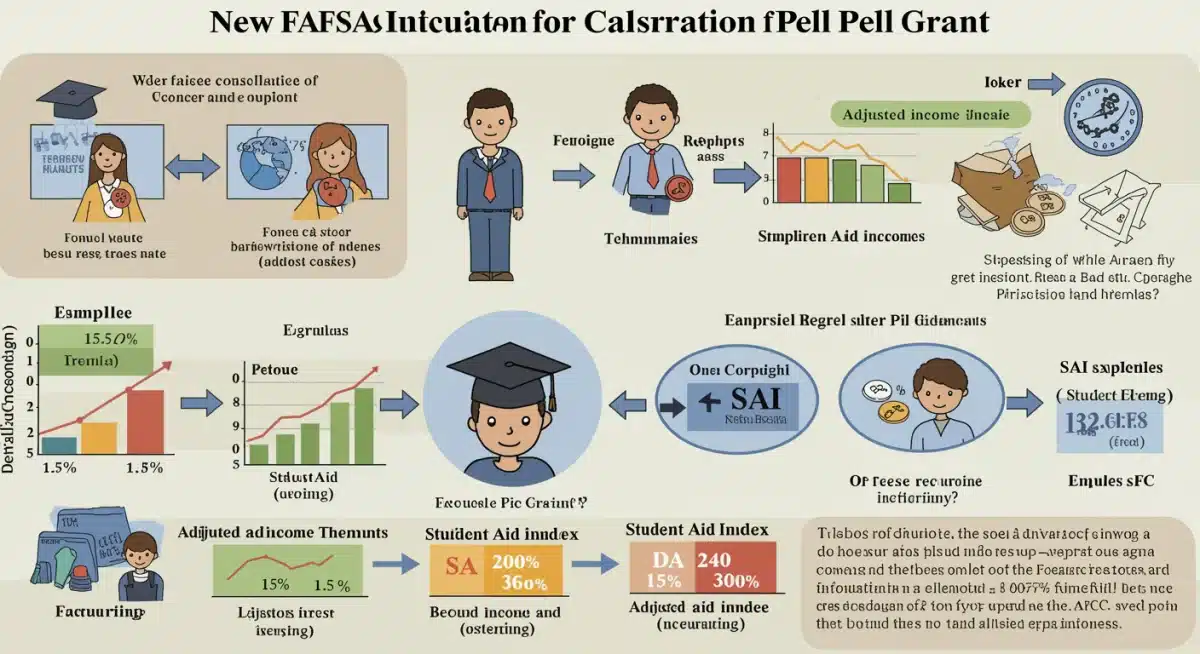 Infographic detailing the new FAFSA calculation and Student Aid Index (SAI) for Pell Grants.