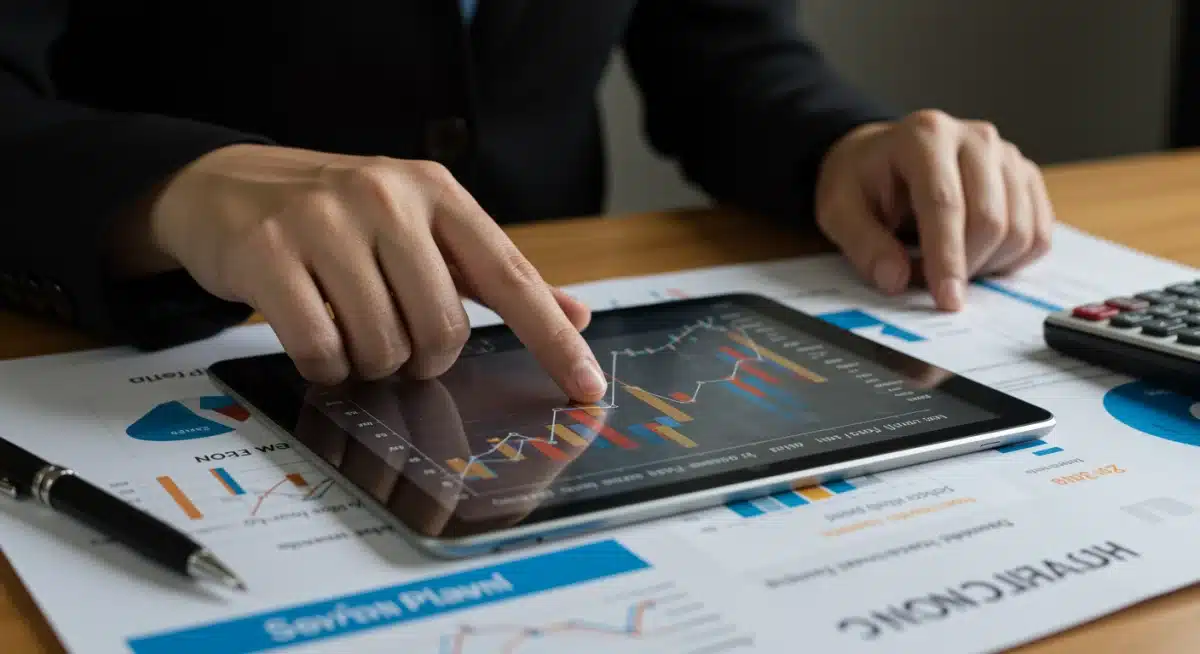 Financial planner analyzing pension growth projections for federal benefits