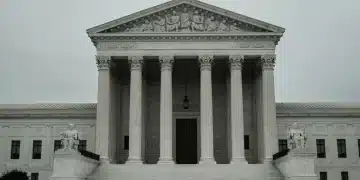 United States Supreme Court building facade, symbolizing judicial power