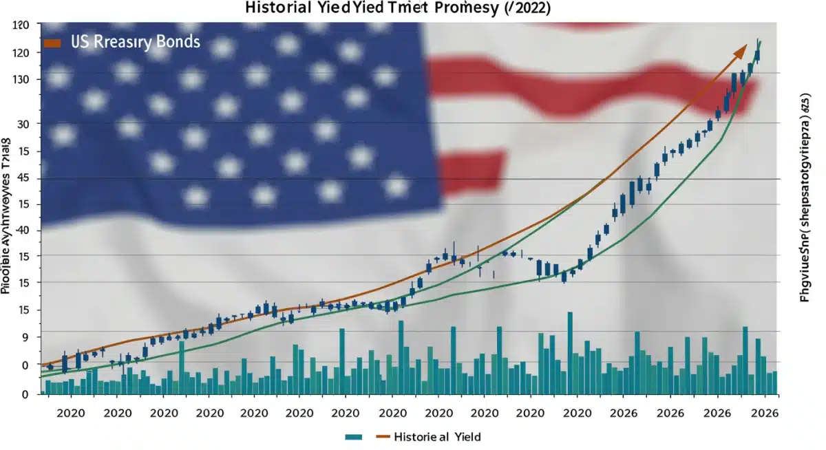 Graph showing historical and projected US Treasury Bond yields up to 2026