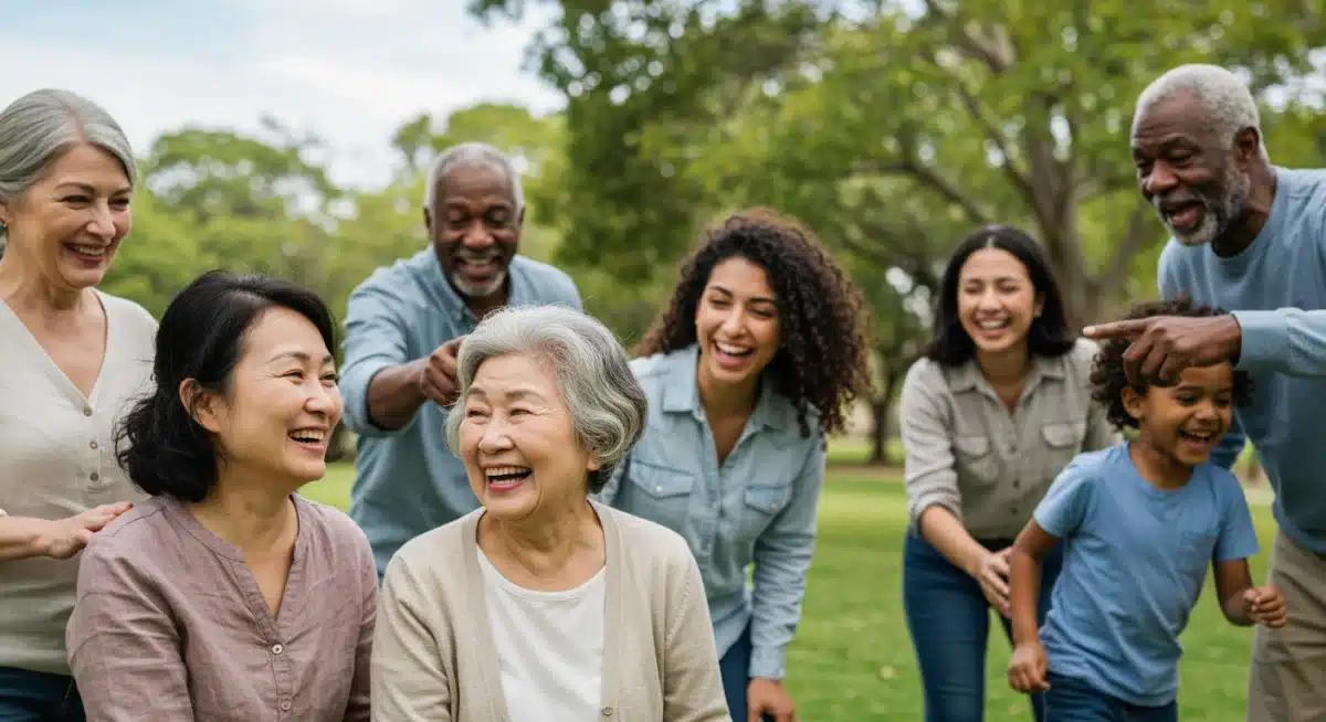 Diverse group enjoying retirement after successful 401(k) planning