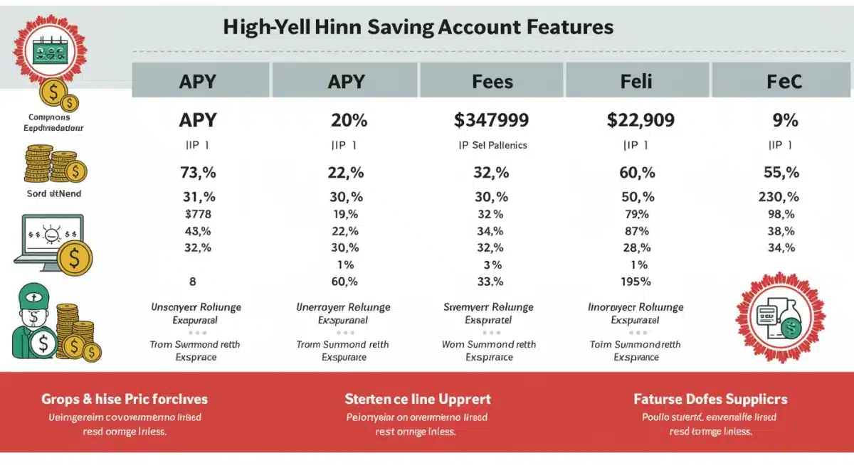 Infographic comparing features of various high-yield savings accounts.
