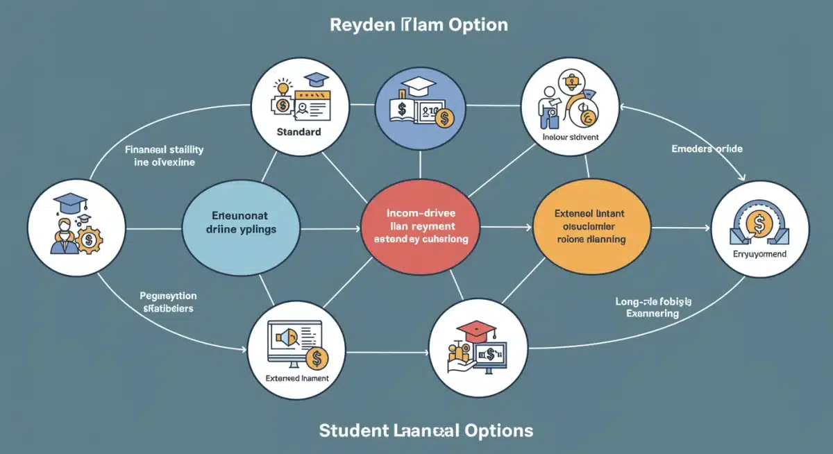 Flowchart illustrating various student loan repayment plan options