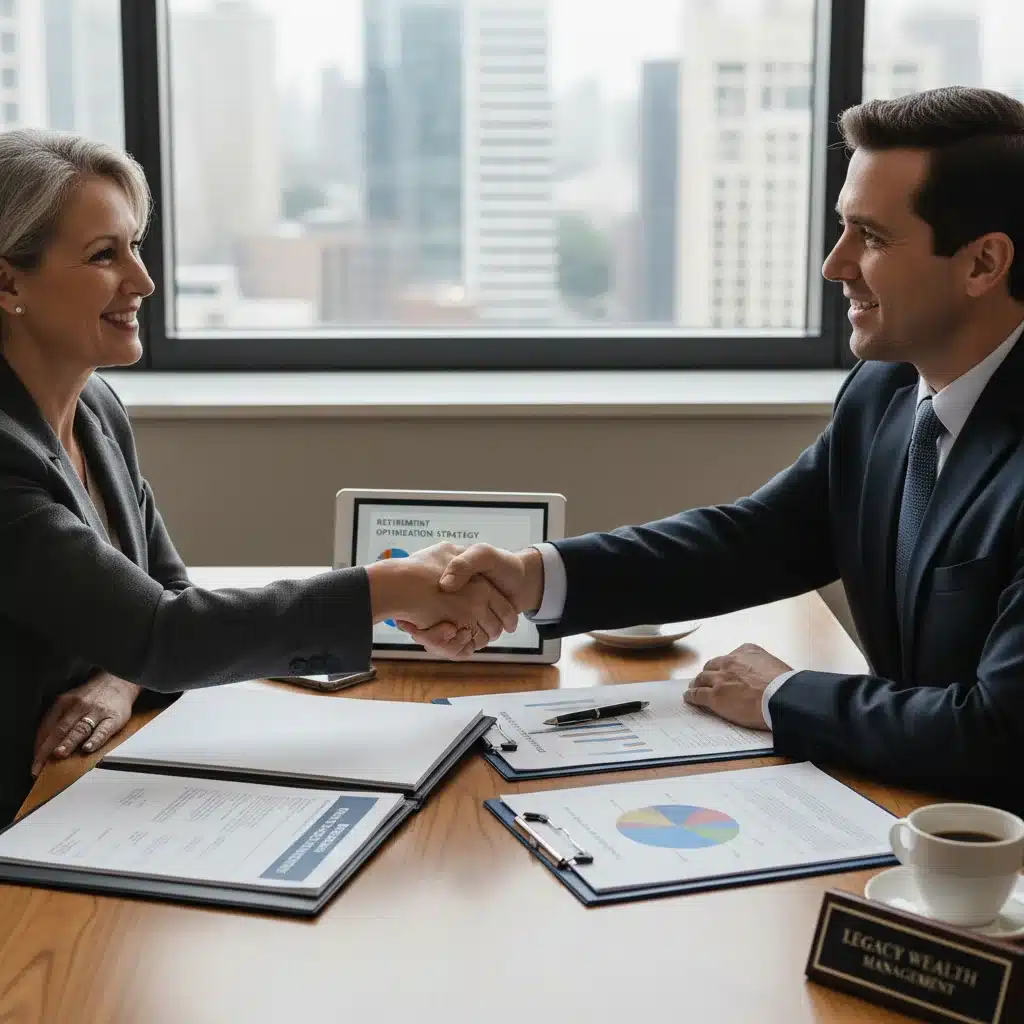 Client consulting financial advisor about retirement savings